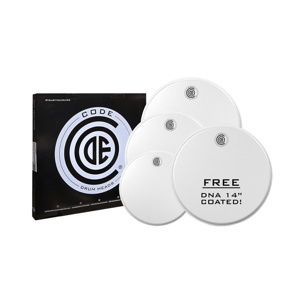 Code Generator Coated Tom Head Fusion Pack - 10/12/14 inch Drum Heads Sky Music