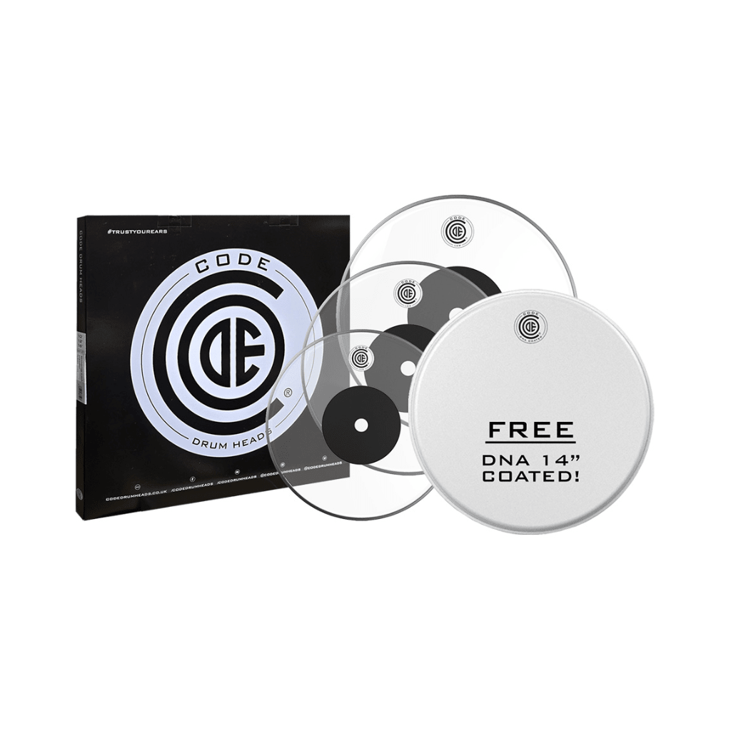Code Law Clear Tom Head Fusion Pack - 10/12/14 inch Drum Heads Sky Music