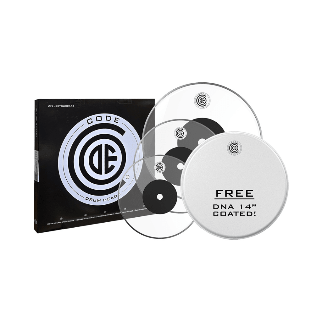 Code Law Clear Tom Head Fusion+ Pack - 10/12/16 inch Drum Heads Sky Music
