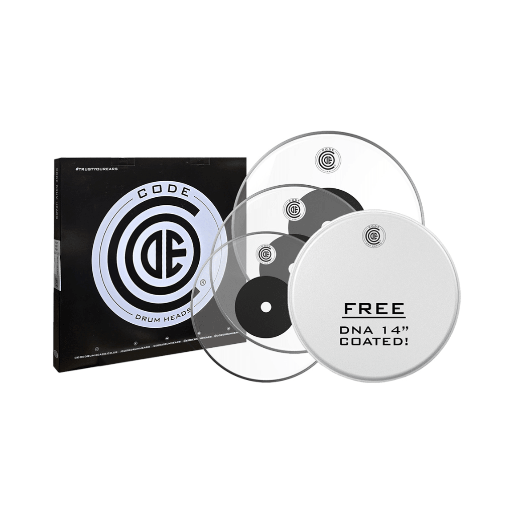 Code Law Clear Tom Head Rock Pack - 12/13/16 inch Drum Heads Sky Music