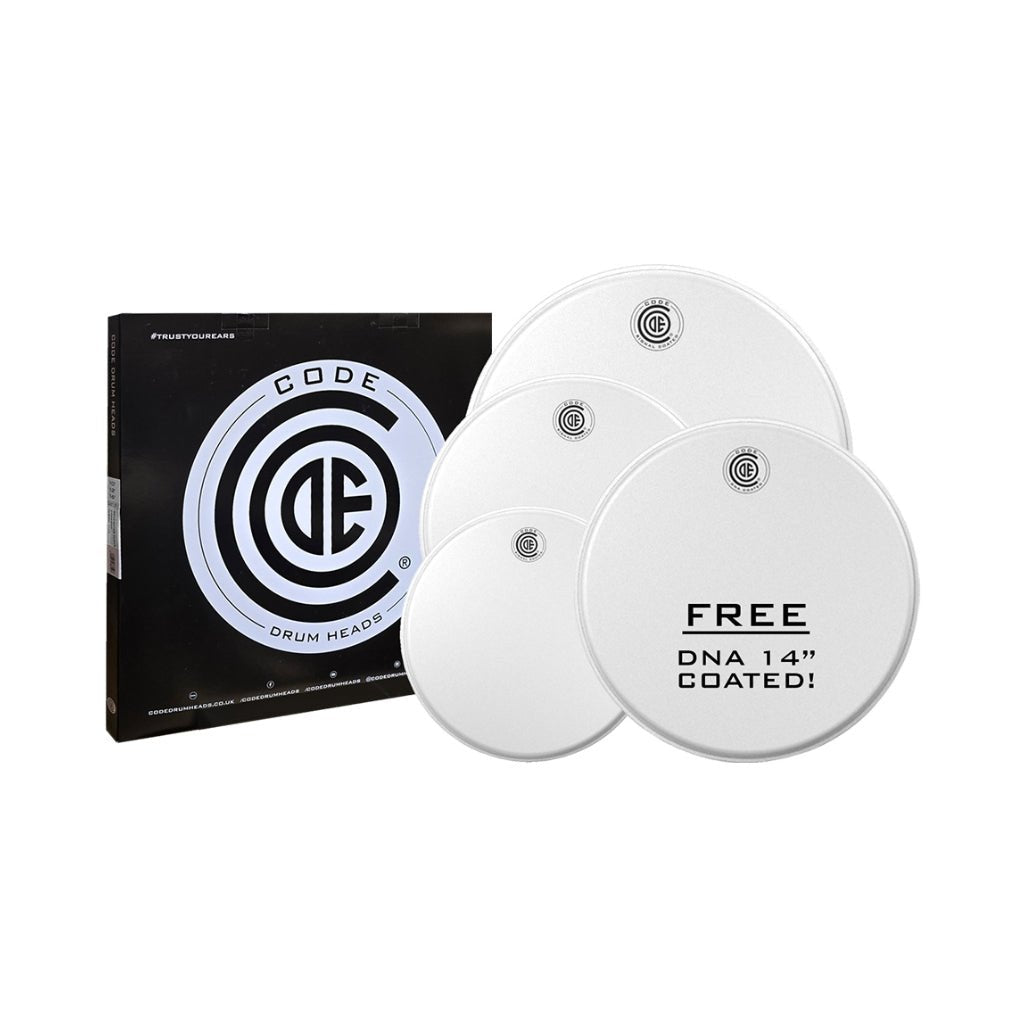 Code Signal Single-Ply Coated Tom Head Pack with Free DNACT14CTD - 10/12/16 inch Drum Heads Sky Music