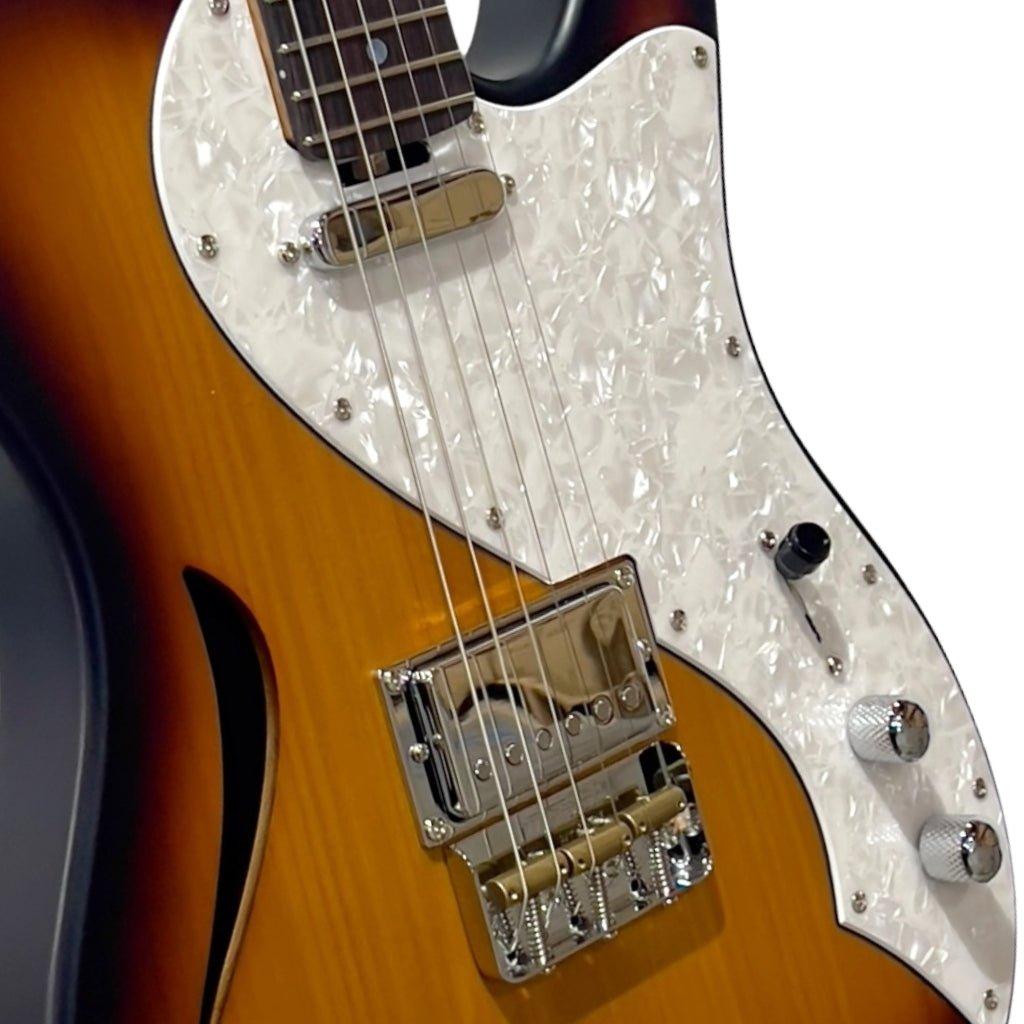 Cole Clark Culprit 3 HS MOP Plate Hollow Body Electric Guitar - Sunburst Electric Guitars Sky Music