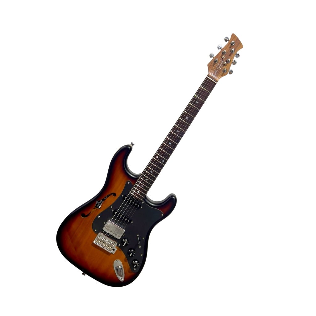 Cole Clark Hollow Baby HSS Blackwood Plate SUNB188 Electric Guitar - Sunburst Electric Guitars Sky Music