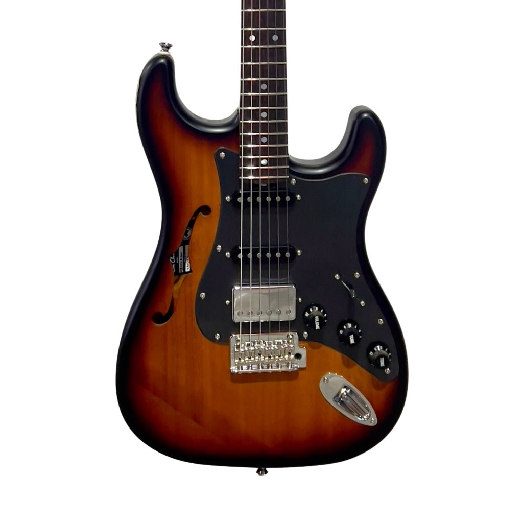 Cole Clark Hollow Baby HSS Blackwood Plate SUNB188 Electric Guitar - Sunburst Electric Guitars Sky Music