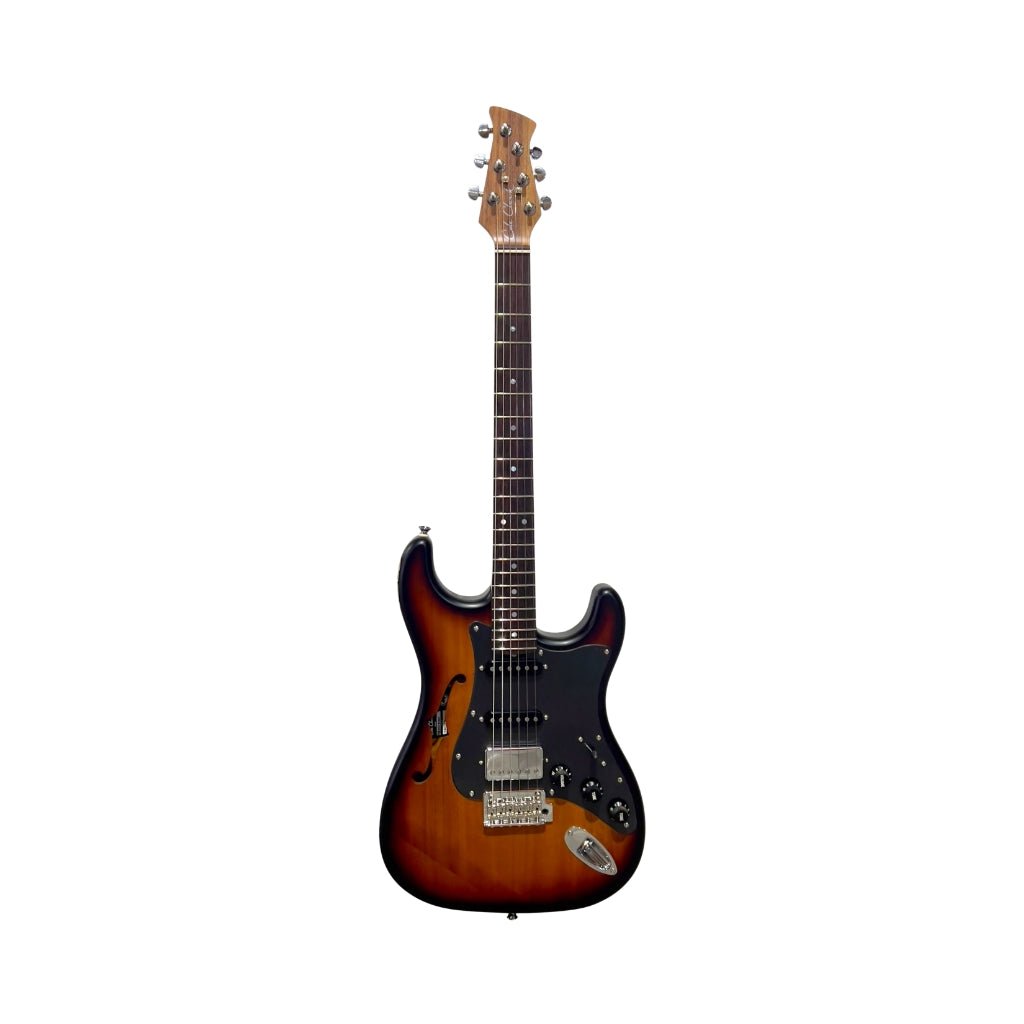 Cole Clark Hollow Baby HSS Blackwood Plate SUNB188 Electric Guitar - Sunburst Electric Guitars Sky Music