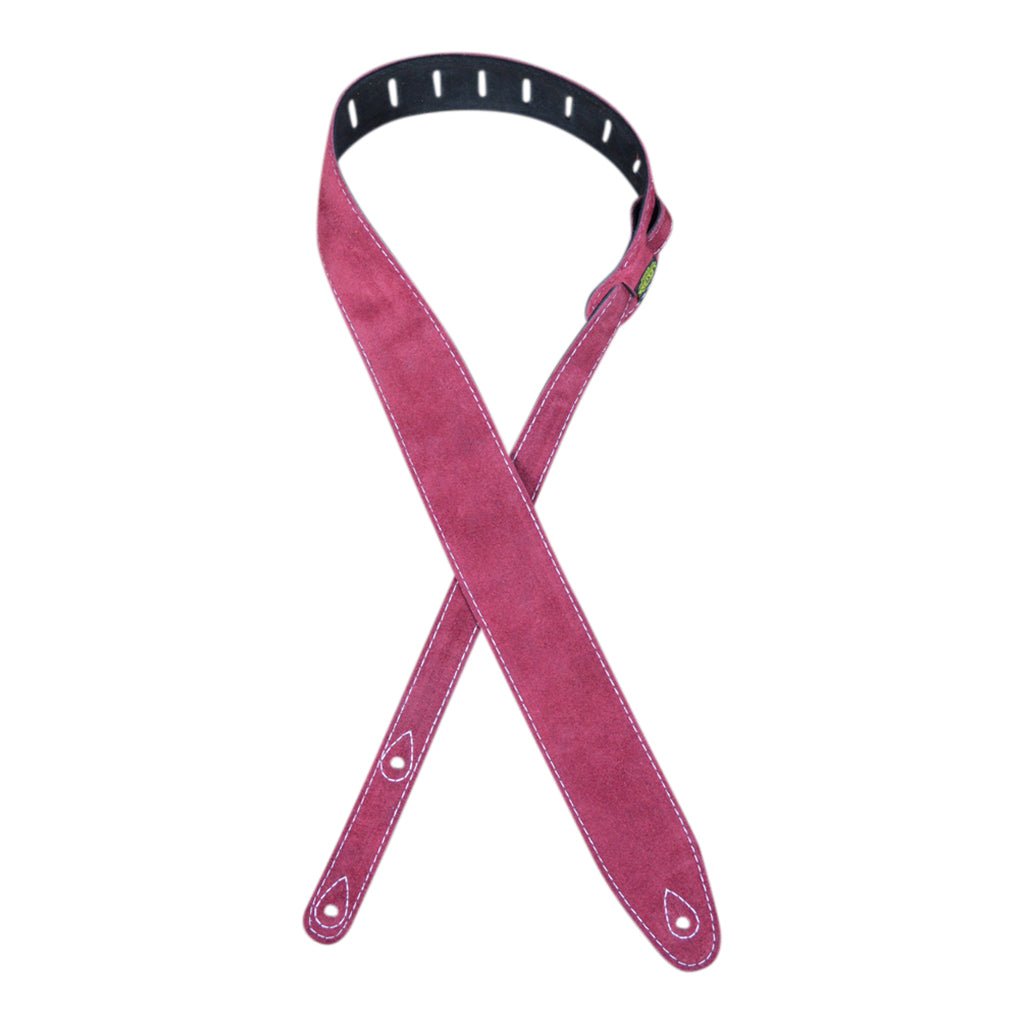 Colonial Leather DSS-BURG GTR Strap Double Suede Burgundy Guitar Straps Sky Music