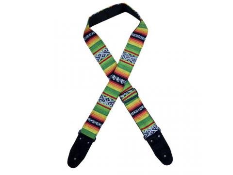 Colonial Leather - Lime Rasta Rag Guitar Strap - Lime Guitar Straps Sky Music