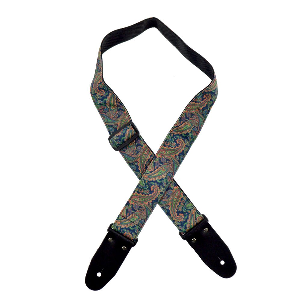 Colonial Leather - Paisley Rag Strap - Green Guitar Straps Sky Music