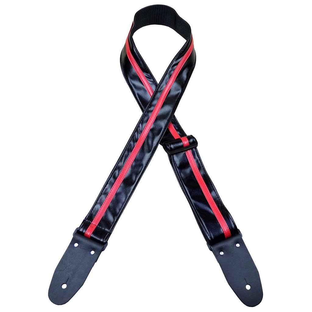 Colonial Leather RSS-BKRE Rag Strap - Black with Red Stripe Guitar Straps Sky Music