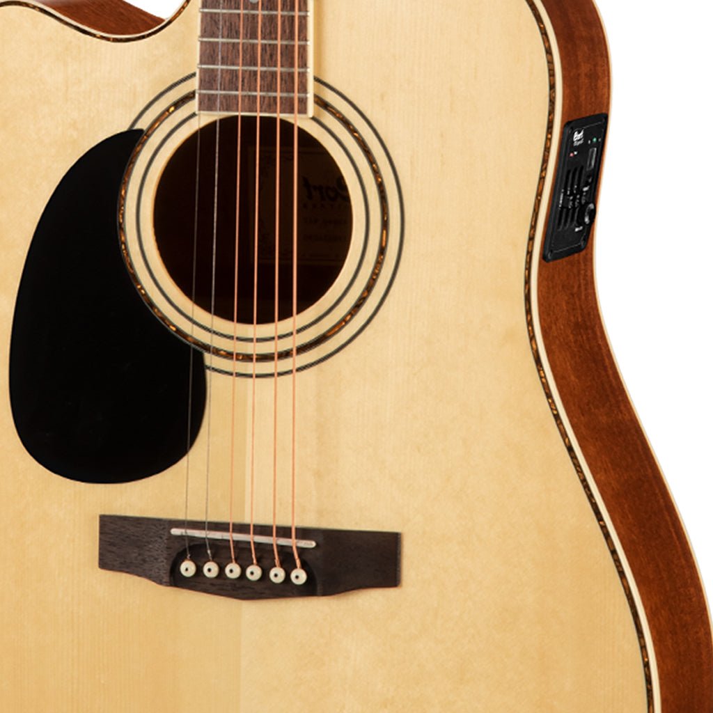 Cort AD880CE Left Handed NS Dreadnought Cutaway with Pickups Natural Satin Acoustic Guitars Sky Music