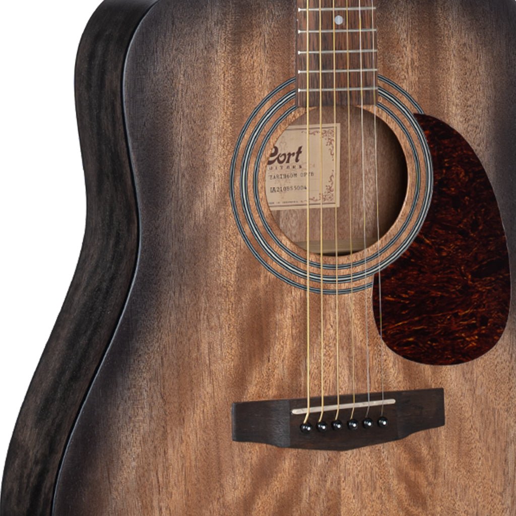 Cort Earth 60M Open Pore Mahogany Transparent Black Burst Acoustic Guitars Sky Music