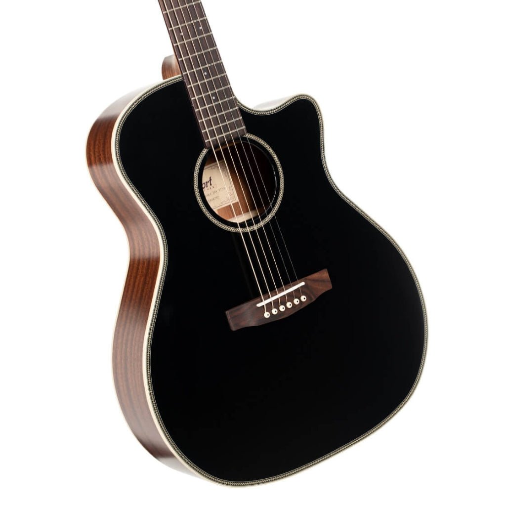Cort Essence GA4 Acoustic Guitar - Black Top Semi Gloss Acoustic Guitars Sky Music