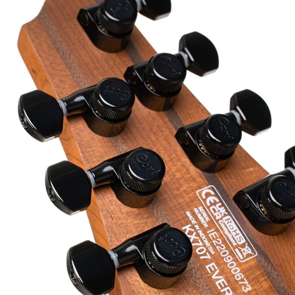Cort KX707 Evertune 7 String Open Pore Black with Bag Electric Guitars Sky Music