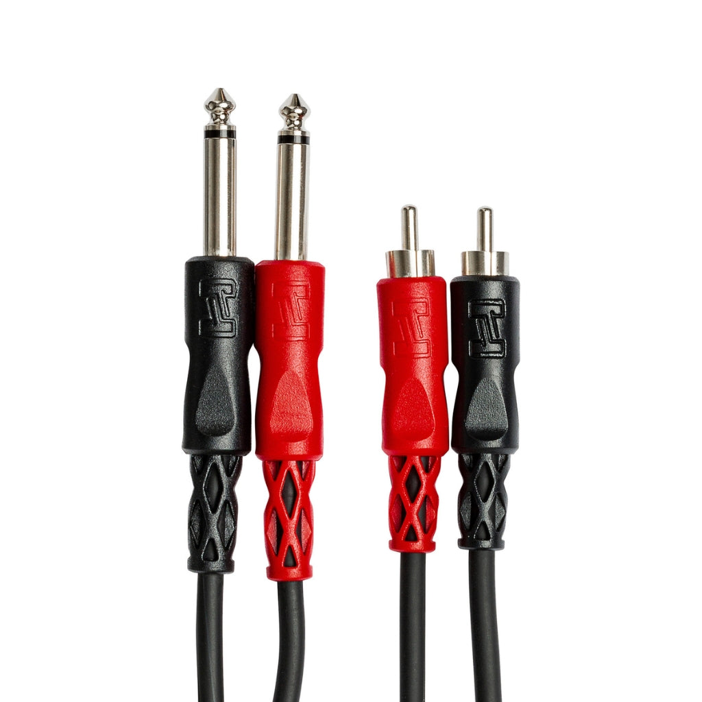 Hosa - Dual 1/4 in TS to Dual RCA - Stereo Interconnect Cable 1m