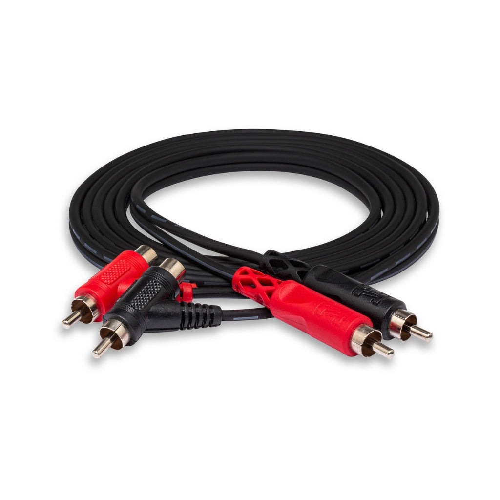 Hosa Technology - Dual RCA to Dual Piggyback RCA - Stereo Interconnect 1m