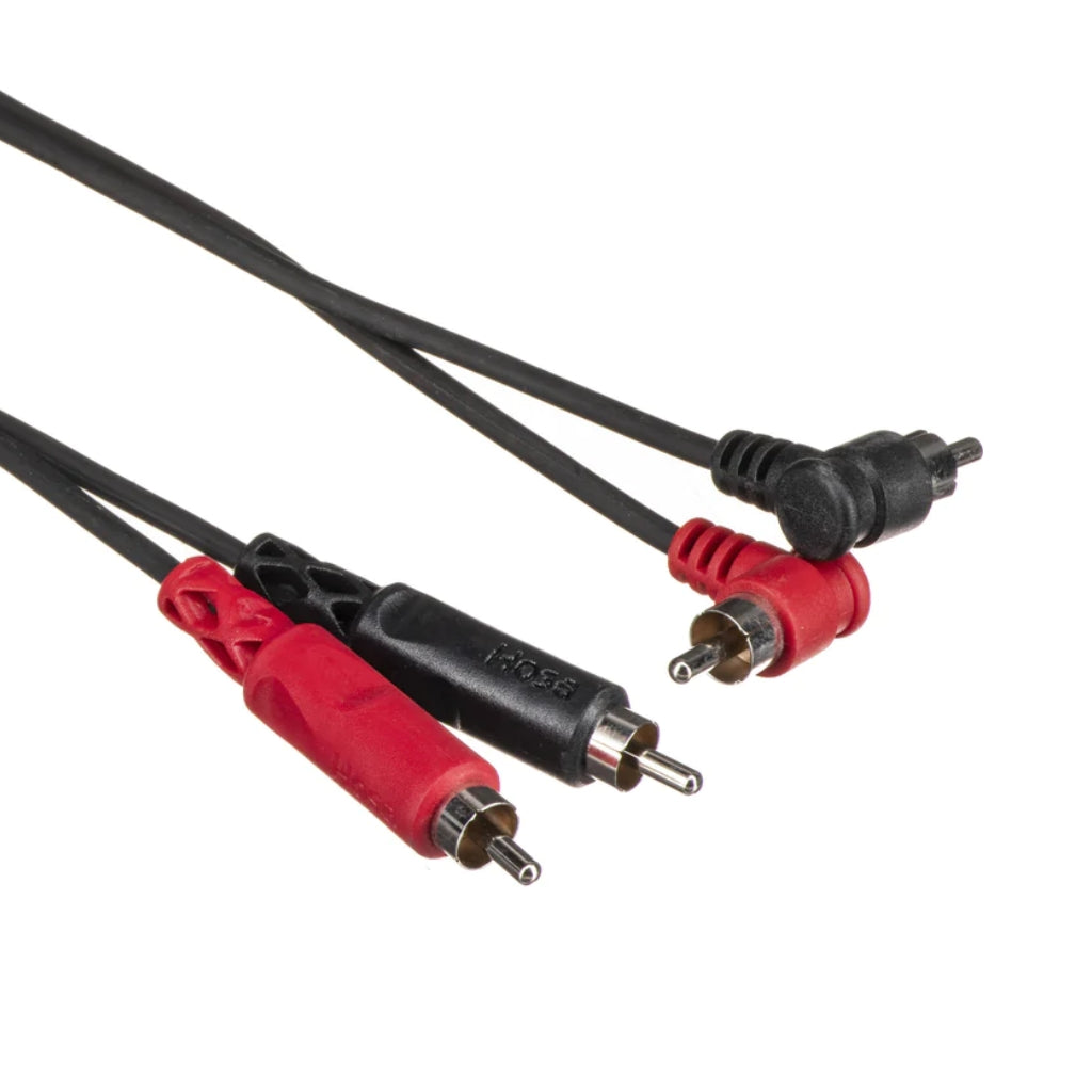 Hosa - Dual RCA to Dual Right-angle RCA - Stereo Interconnect Cable 1m