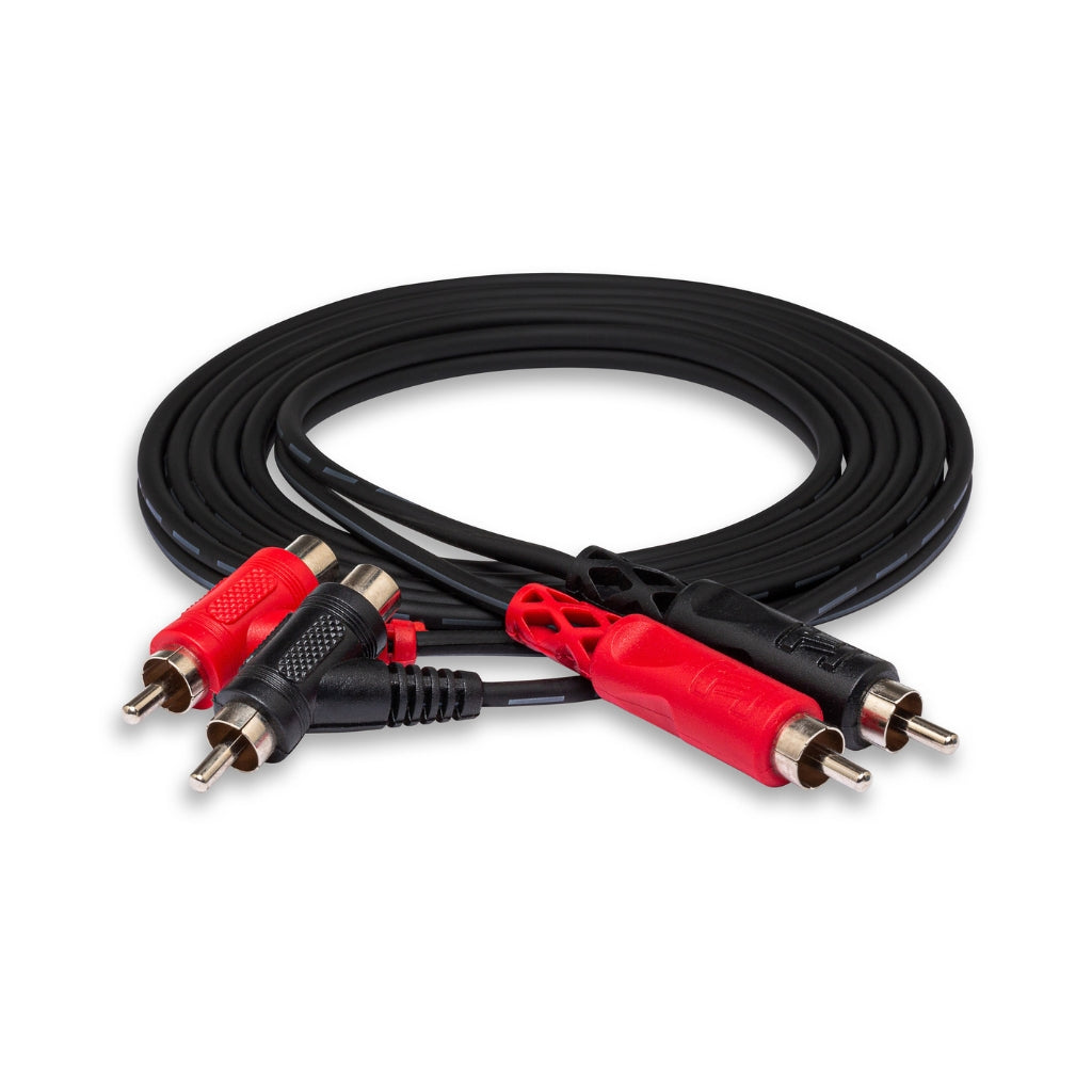 Hosa Technology - Dual RCA to Dual Piggyback RCA - Stereo Interconnect Cable 2m