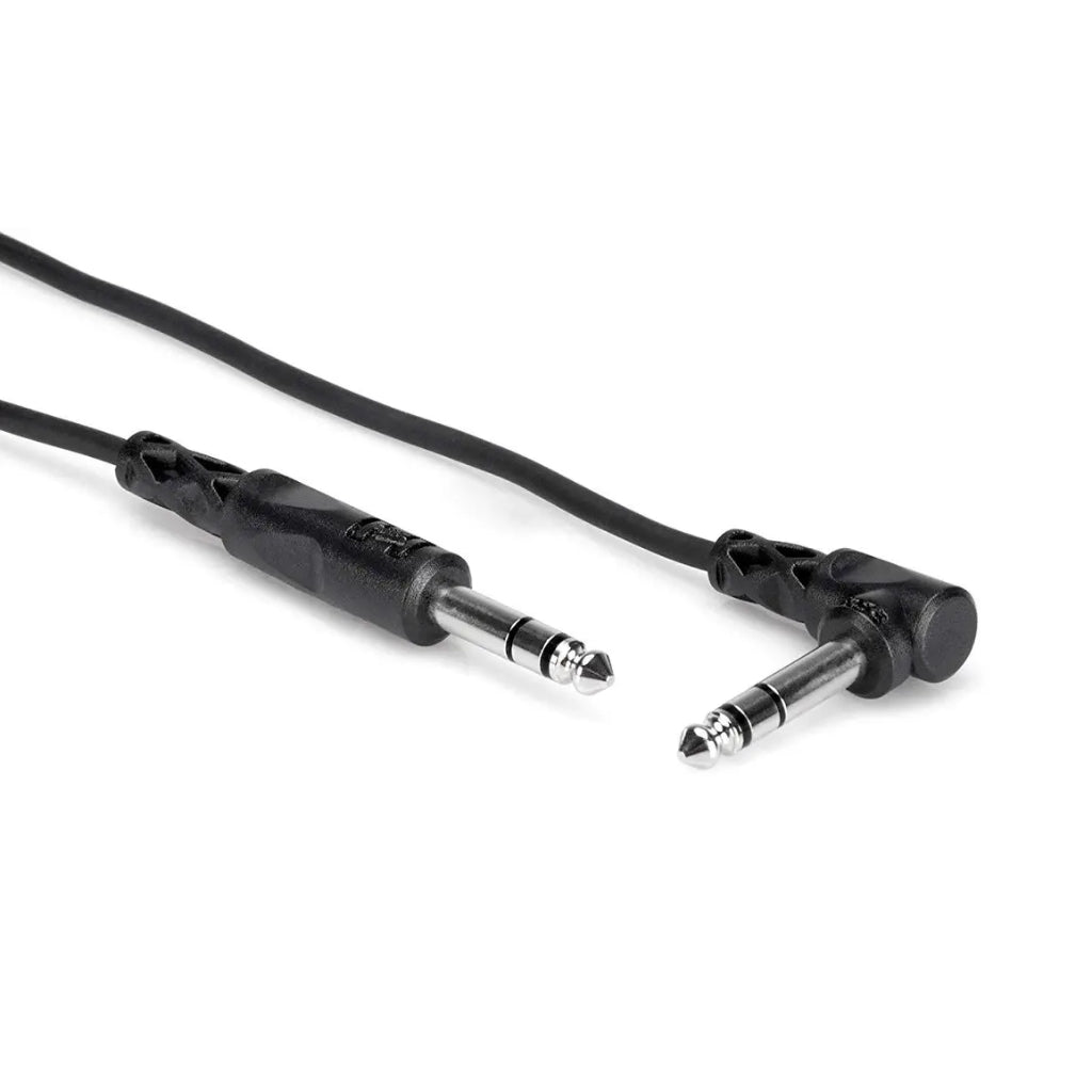 Hosa - 1/4 in TRS to Right-angle 1/4 in TRS - Balanced Interconnect 3ft
