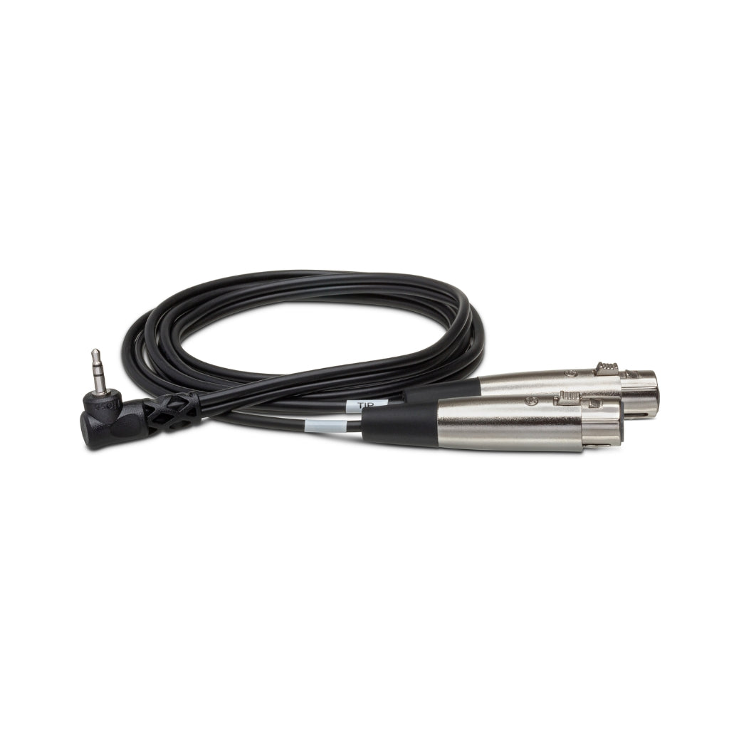 Hosa Technology - Dual XLR3F to Right-angle 3.5 mm TRS - Microphone Cable 2ft