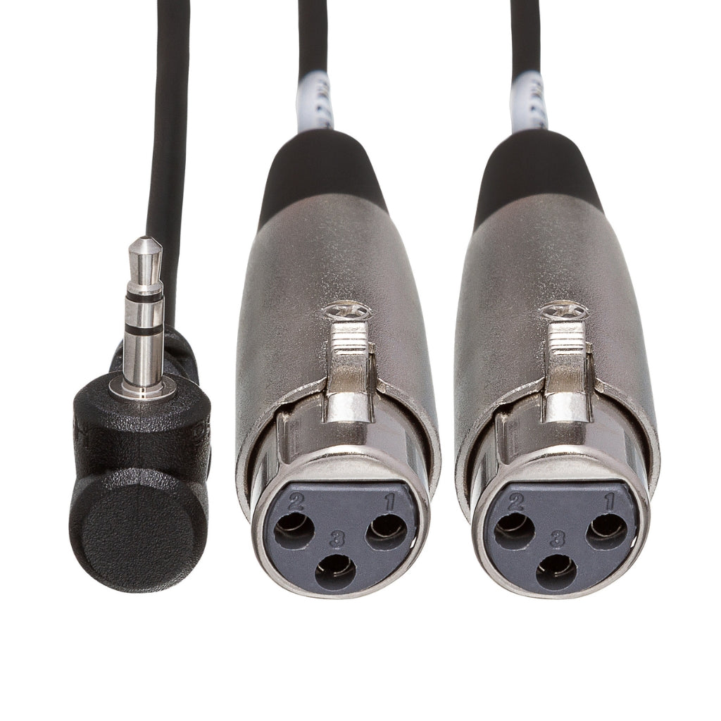 Hosa Technology - Dual XLR3F to Right-angle 3.5 mm TRS - Microphone Cable 5ft