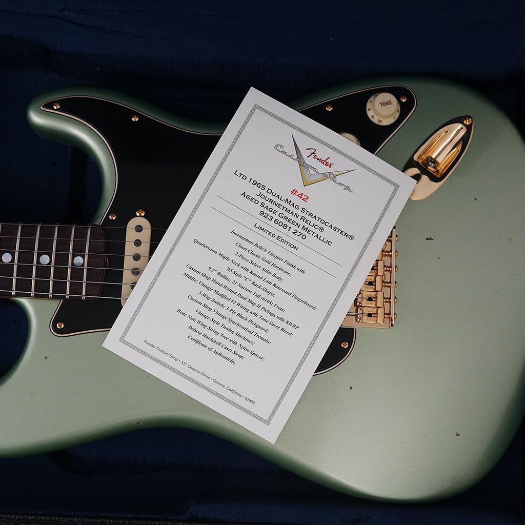 Fender Custom Shop 1965 Dual Mag Stratocaster Journeyman Relic Aged Sage Green Metallic