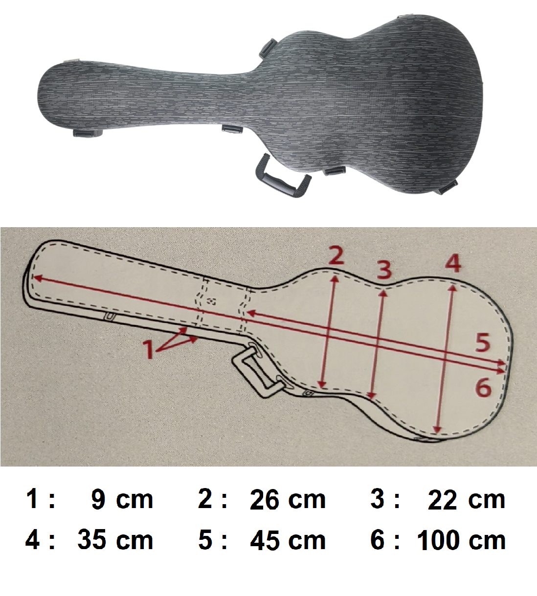 Rainbow ABS Moulded Les Paul Guitar Case, with Light Grey Plush Interior