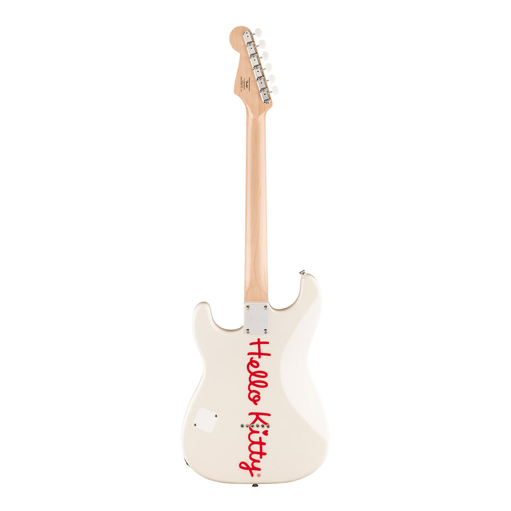 ギター Hello Kitty Stratocaster Limited White Squier Limited Edition Hello Kitty Stratocaster - White - Sky Music