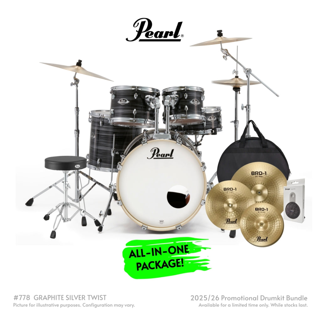 Pearl - Export Plus 5pc 20" Fusion Drum Kit with BRD-1 Cymbals - Graphite Silver Twist