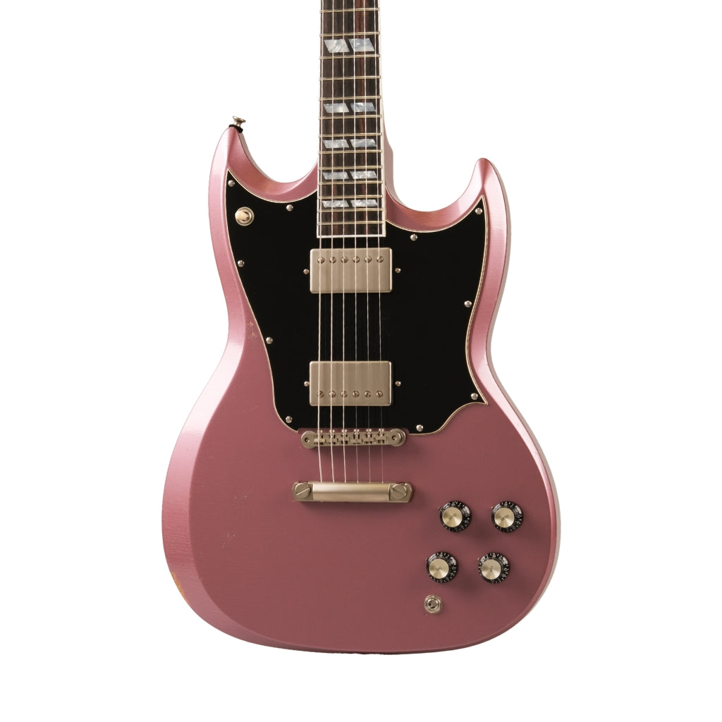 Frank Brothers Radar Deluxe Medium Relic w/Full Guard Electric Guitar - Burgundy Mist hero