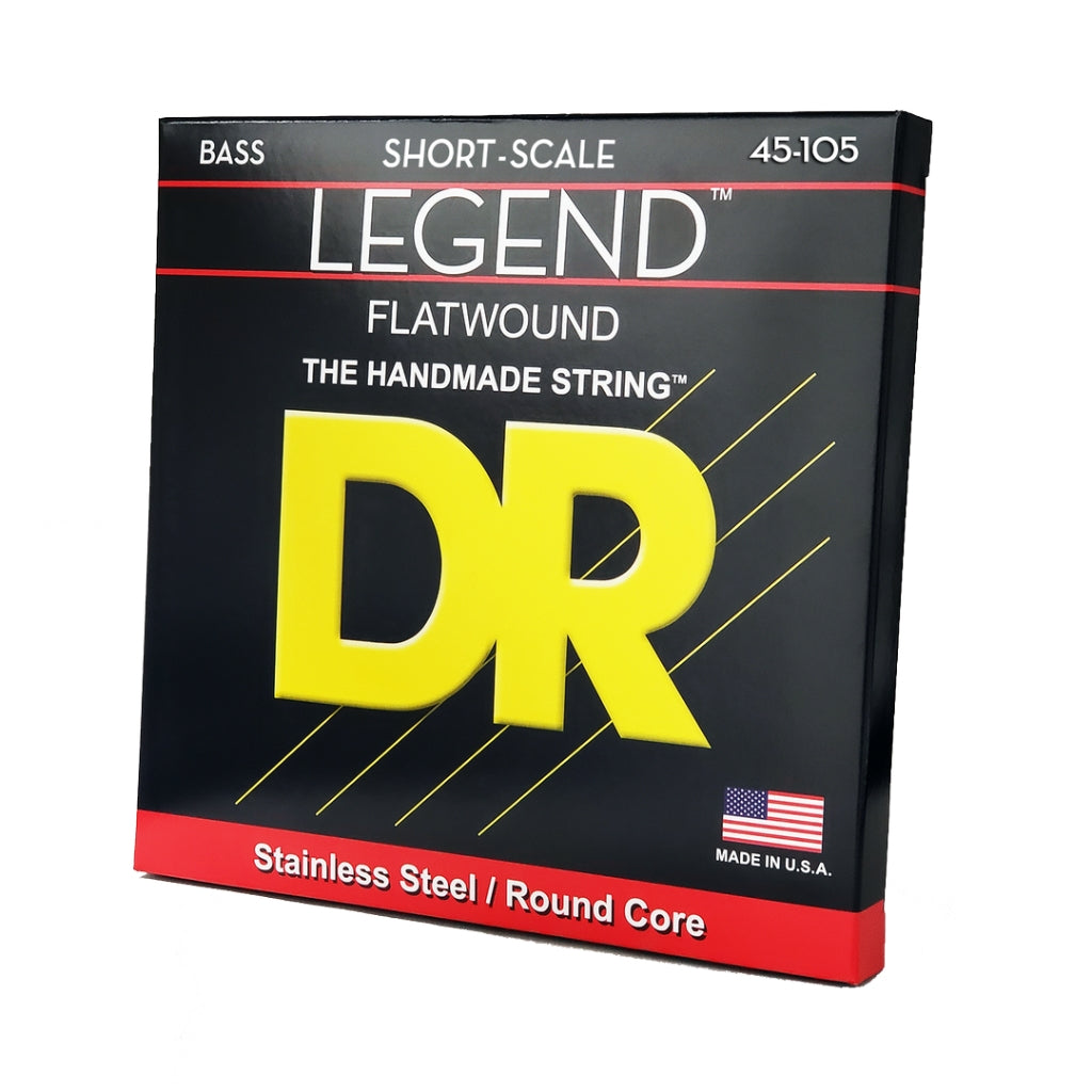 DR - Legend Polished Flatwound Stainless Steel Bass Strings - Medium 45-105 Short Scale