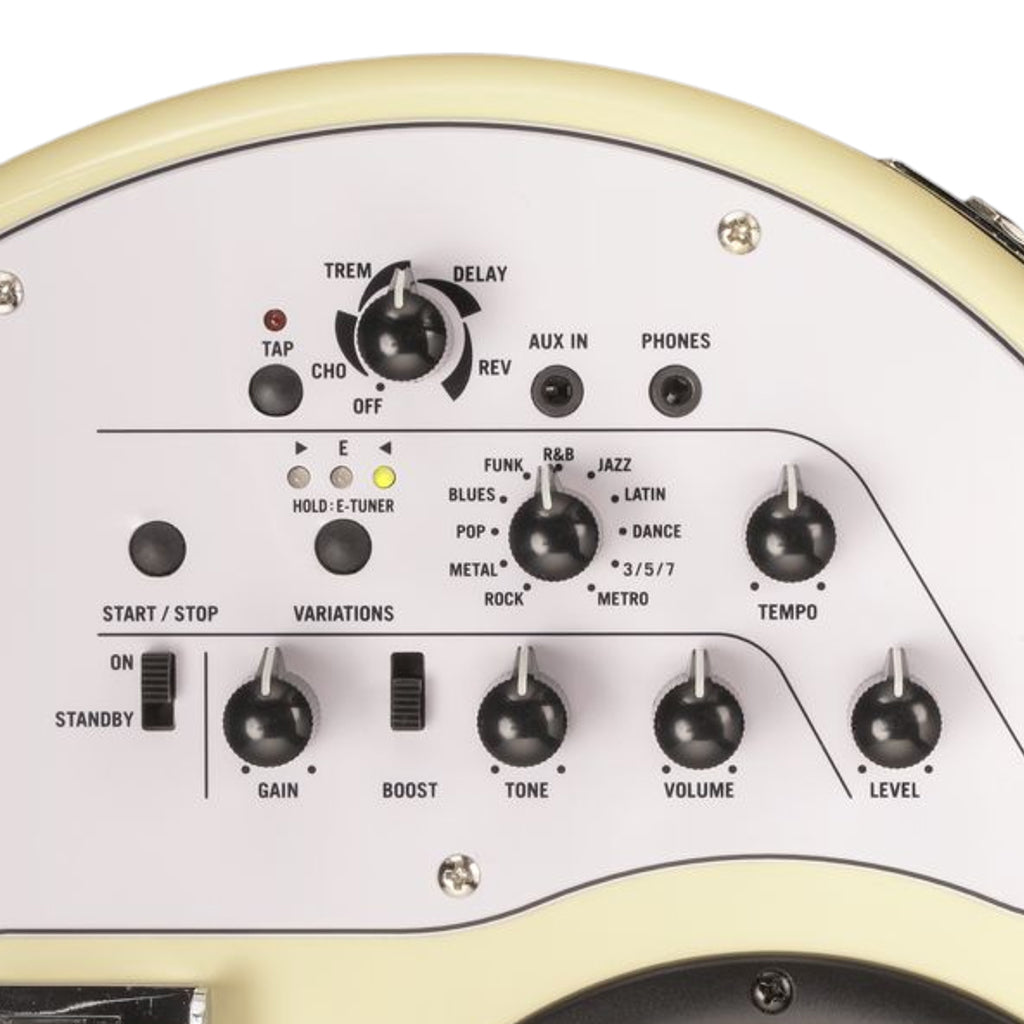 Vox APC-2 Travel Guitar w/Built-In Speaker Effects & Rhythm - White