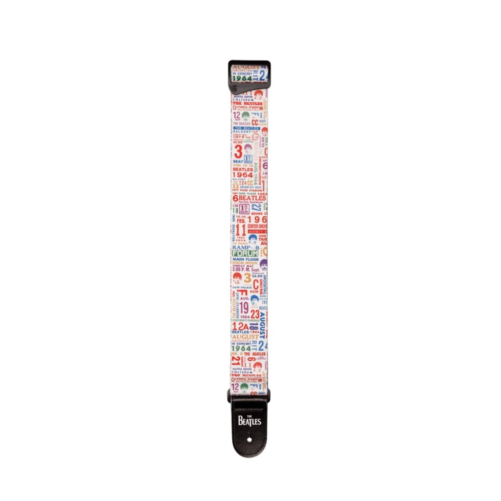 D'Addario Beatles 1964 US Tour Ticket Stubs Guitar Strap, Multi Color Guitar Straps Sky Music