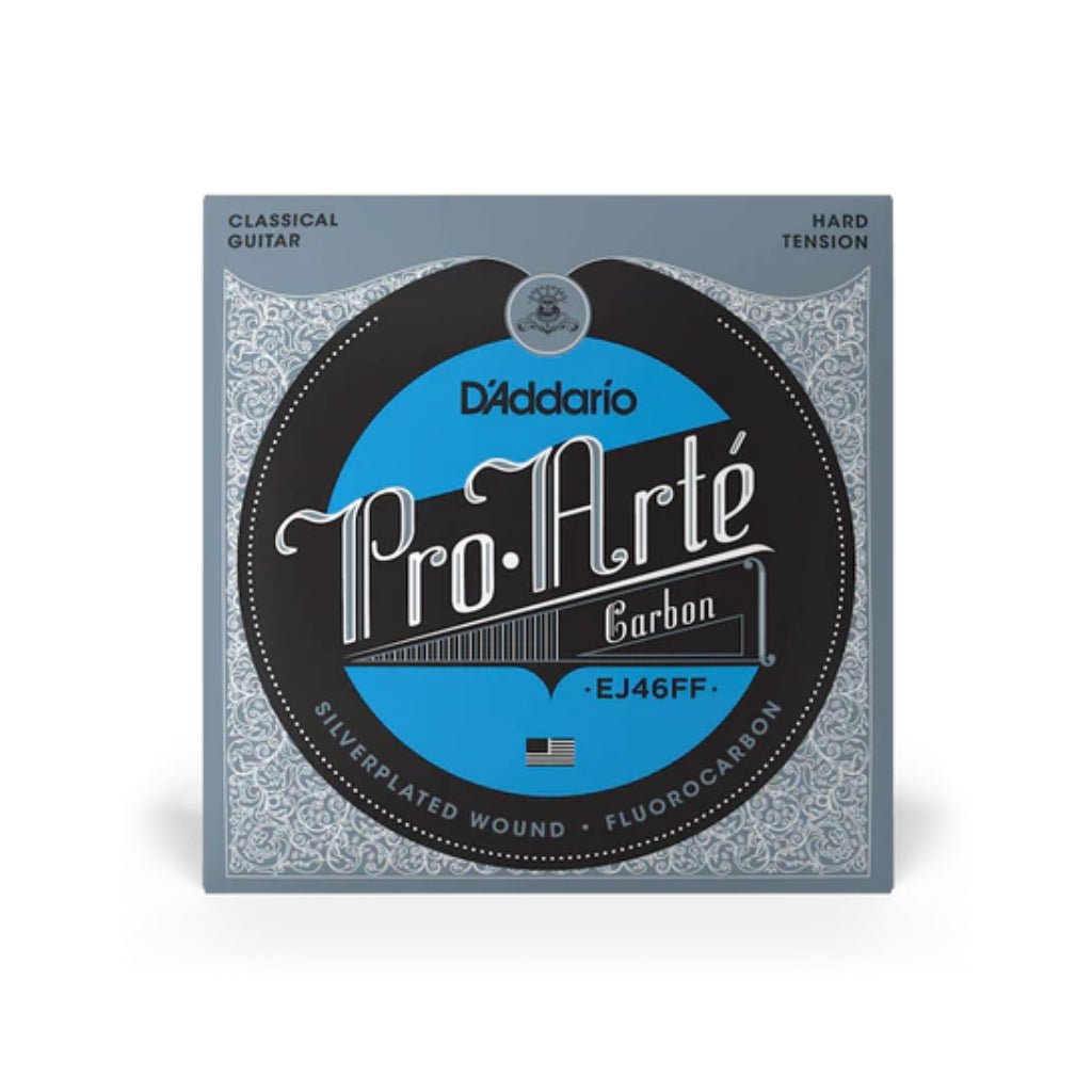 D'Addario EJ46F Pro-Arte Carbon Classical Guitar Strings - Hard Tension Fretted Instrument Strings Sky Music