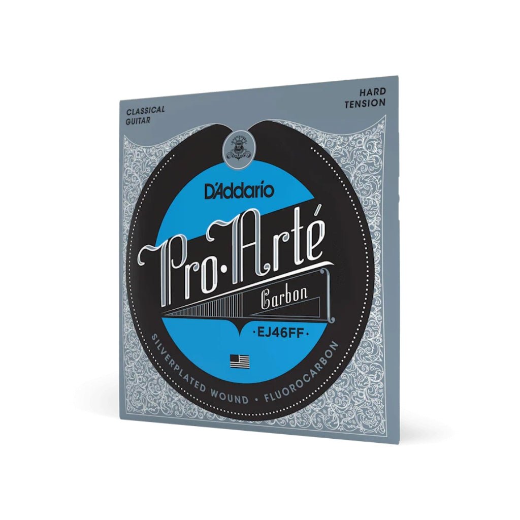 D'Addario EJ46F Pro-Arte Carbon Classical Guitar Strings - Hard Tension Fretted Instrument Strings Sky Music