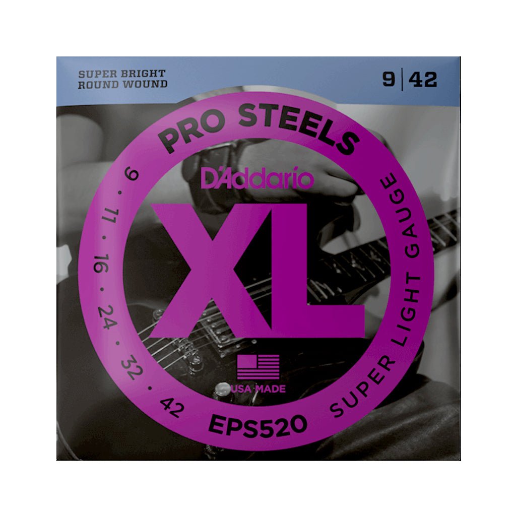 D'addario EPS520 Prosteels Electric Guitar Strings 9-42 Fretted Instrument Strings Sky Music