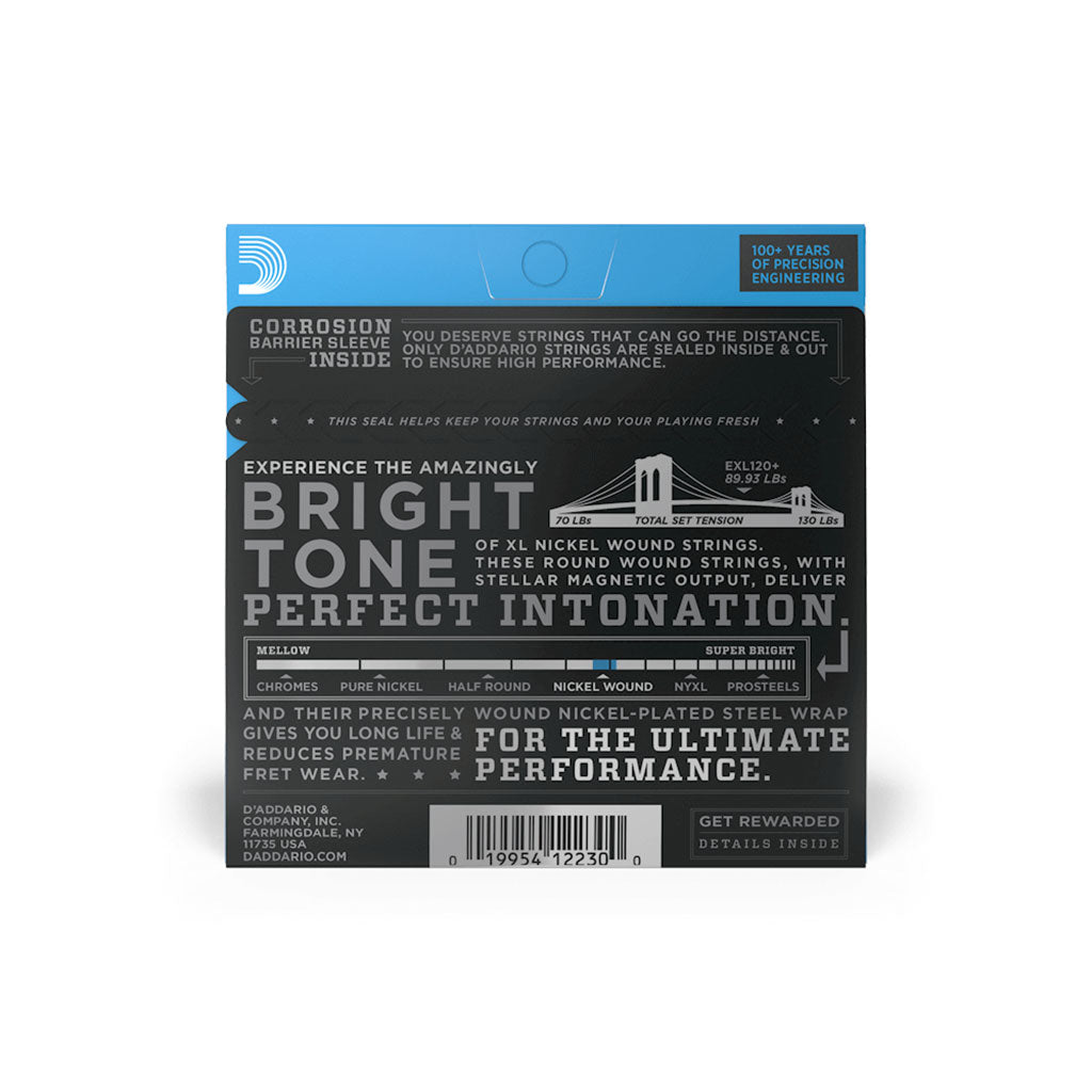 D'Addario EXL120+ Nickel Wound Electric Guitar Strings 9.5-44 Super Light Plus