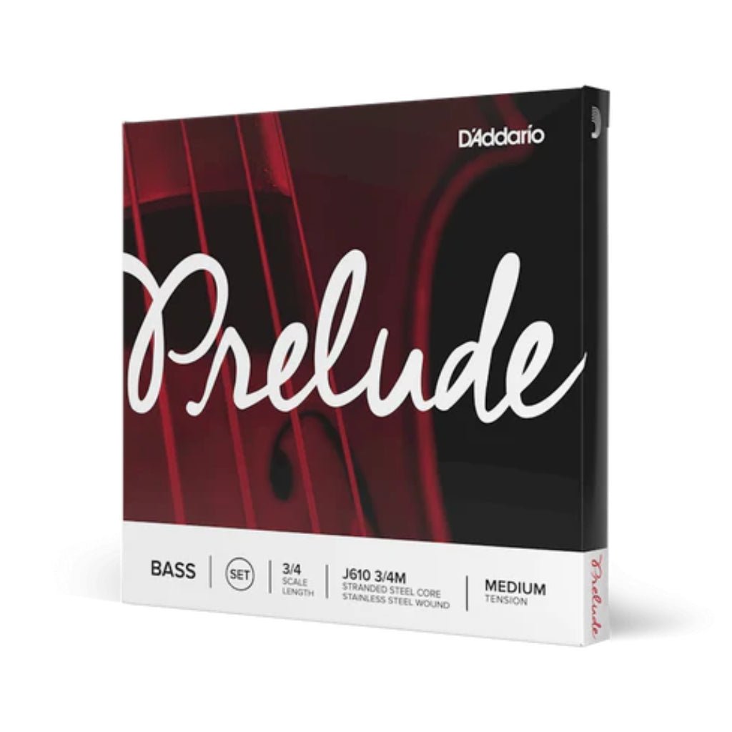 D'Addario J610 Prelude Double Bass String Set - 3/4 Size Medium Tension Strings Orchestral Sky Music