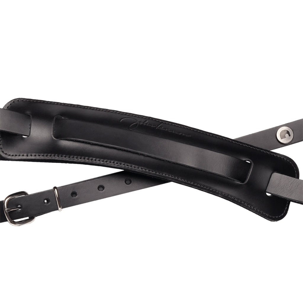 D'Addario John Lennon Signature Strap - Black Leather w/Pad Guitar Straps Sky Music