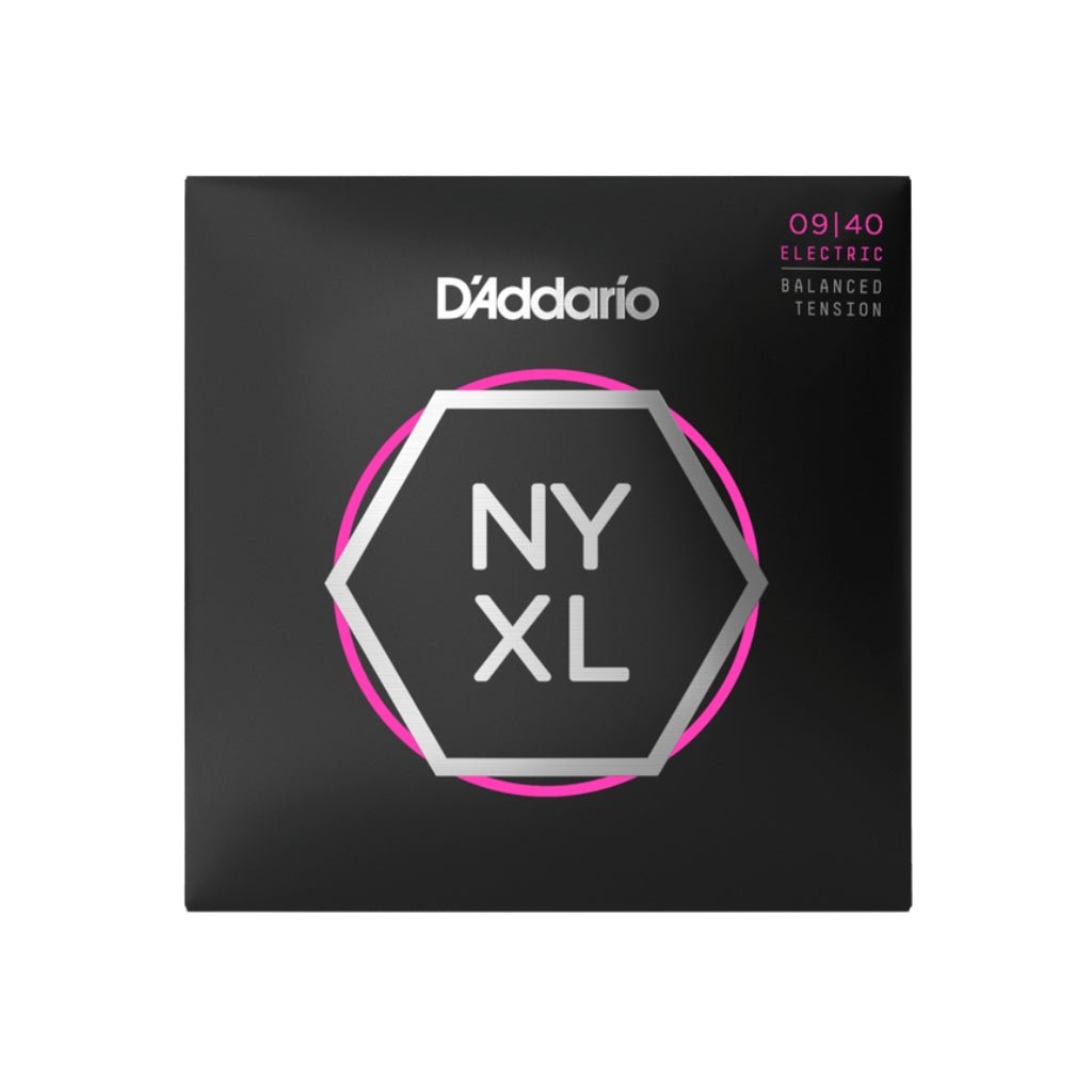 D'Addario NYXL0940BT NYXL Nickel Wound Electric Guitar Strings - .009-.040 Balanced Tension Super Light Guitar Strings Sky Music