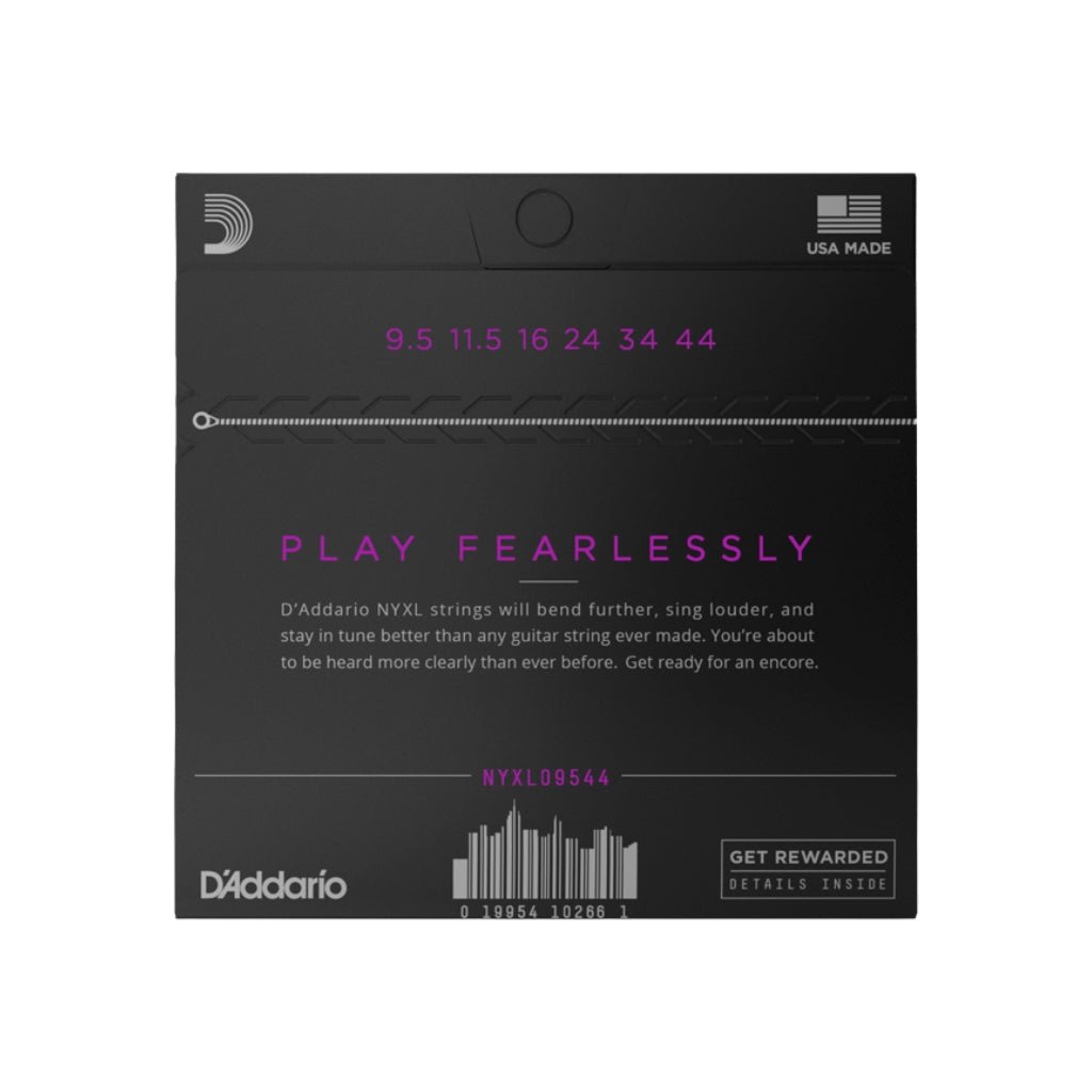 D'Addario NYXL09544 NYXL Nickel Wound Electric Guitar Strings - .0095-.044 Super Light Plus Guitar Strings Sky Music