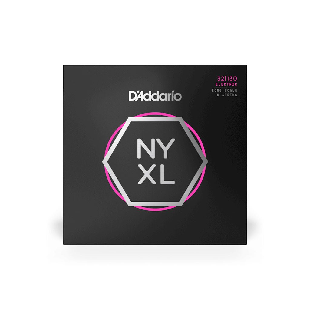 D'Addario - NYXL32130 Regular Light Long Scale 6-String Bass Strings, 32-130 Fretted Instrument Strings Sky Music