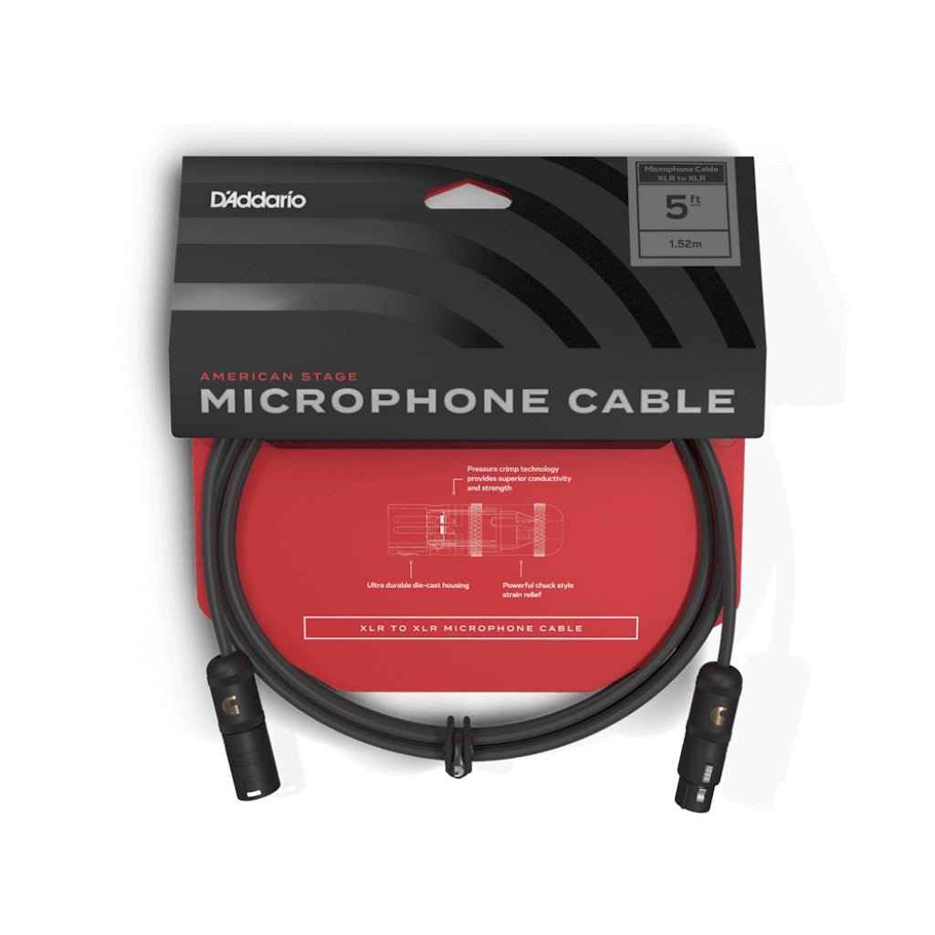 D'Addario PW-AMSM-05 American Stage XLR to XLR Cable - 5ft Audio Cables Sky Music