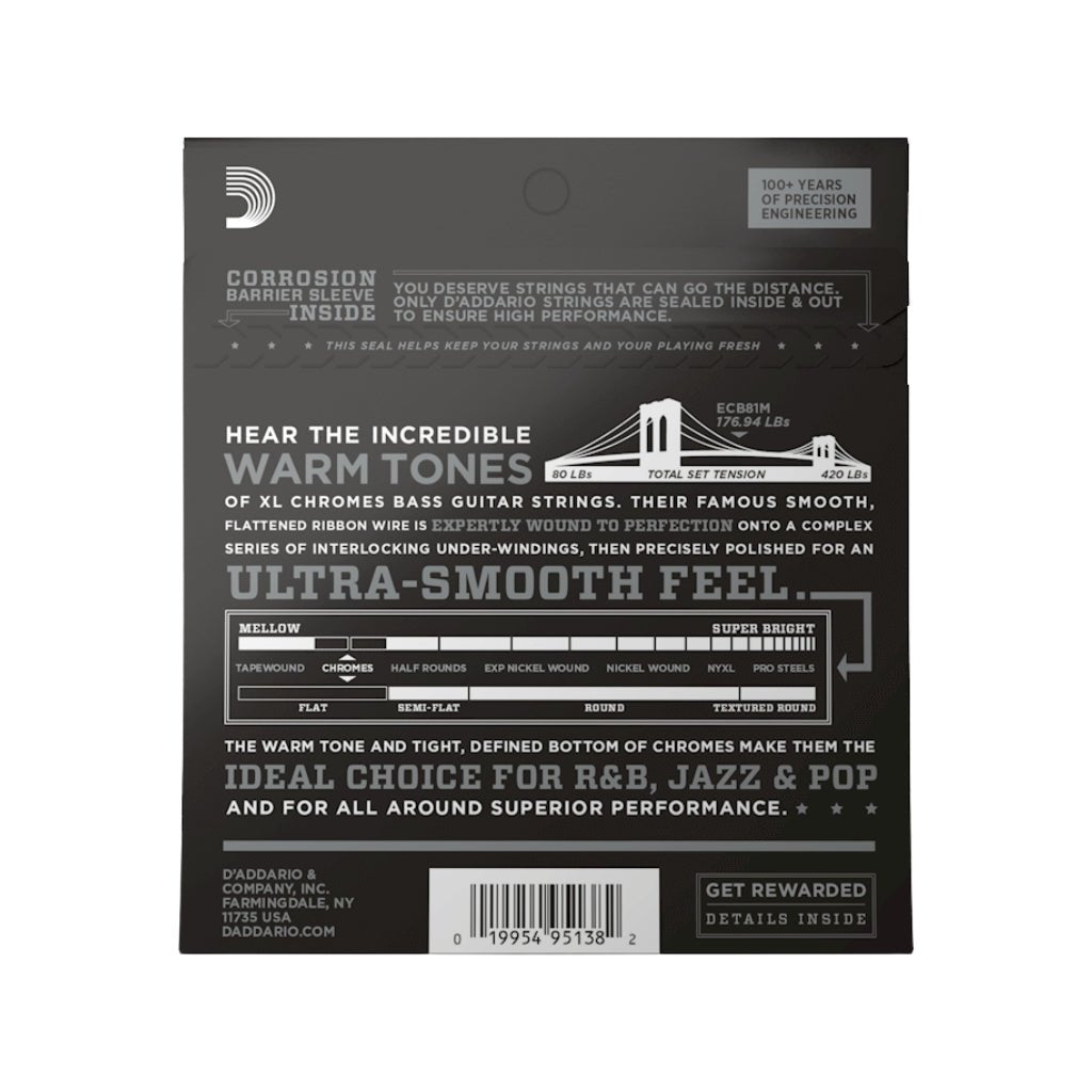 D'Addario Regular Light Medium Scale Bass Strings - 45-100 Bass Strings Sky Music