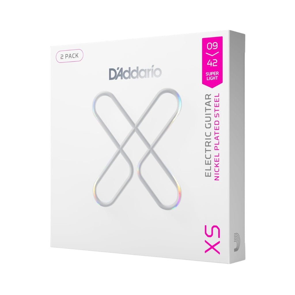 D'Addario XS Nickel Electric Guitar Strings - .009-.042 Super Light, 2-pack Fretted Instrument Strings Sky Music
