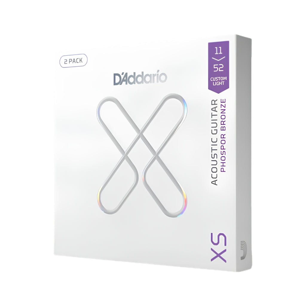 D'Addario XS Phosphor Bronze 11-52 Acoustic Guitar Strings - 2-Pack Fretted Instrument Strings Sky Music