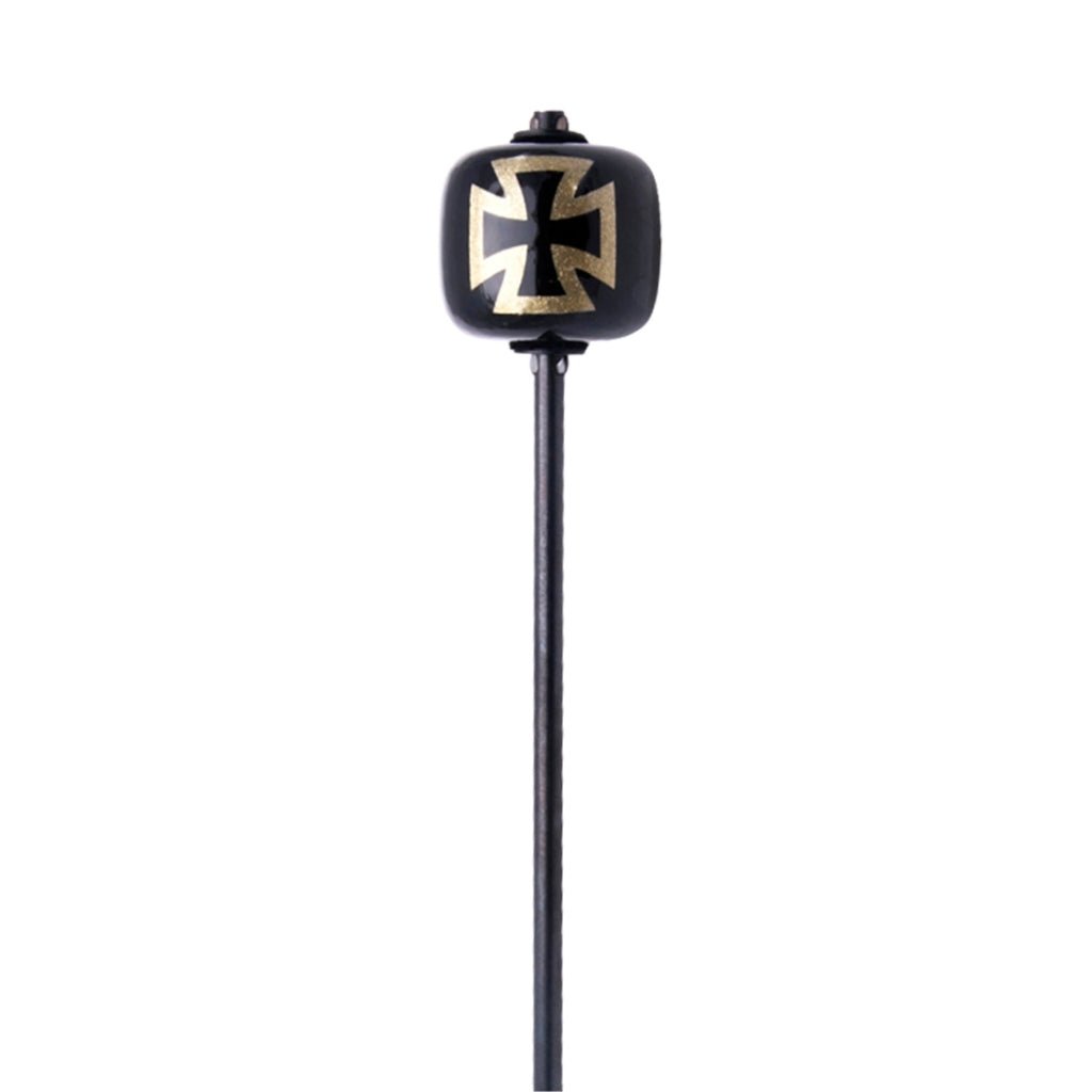 Danmar Bass Drum Beater - Black Wood Ball with Gold Iron Cross Drum Accessories Sky Music