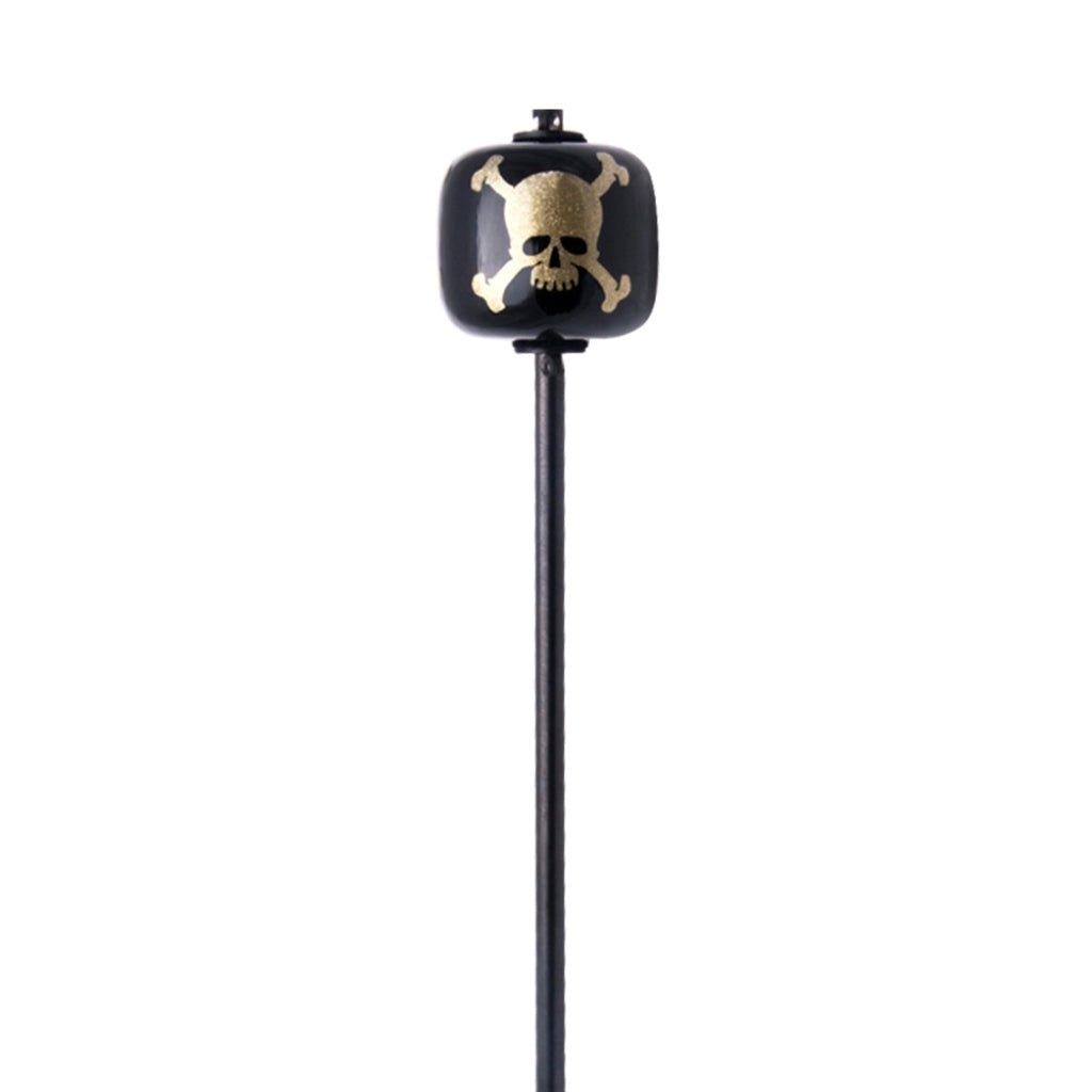 Danmar Bass Drum Beater - Black Wood Ball with Gold Skull Drum Accessories Sky Music