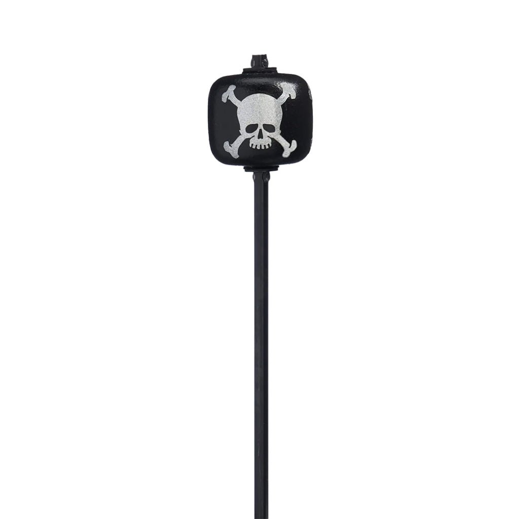 Danmar Bass Drum Beater - Black Wood Ball with Silver Skull Drum Accessories Sky Music