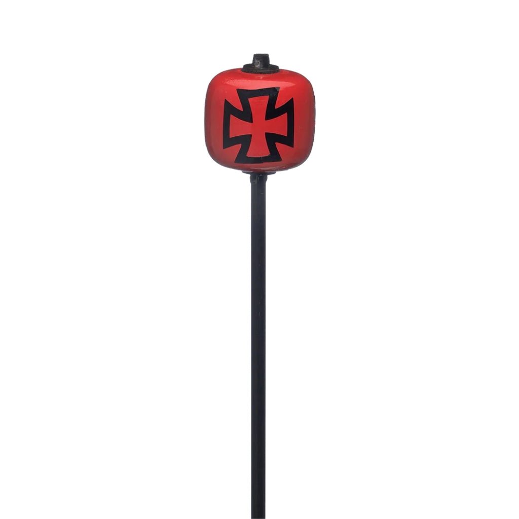 Danmar Bass Drum Beater - Red Wood Ball with Black Iron Cross Drum Accessories Sky Music