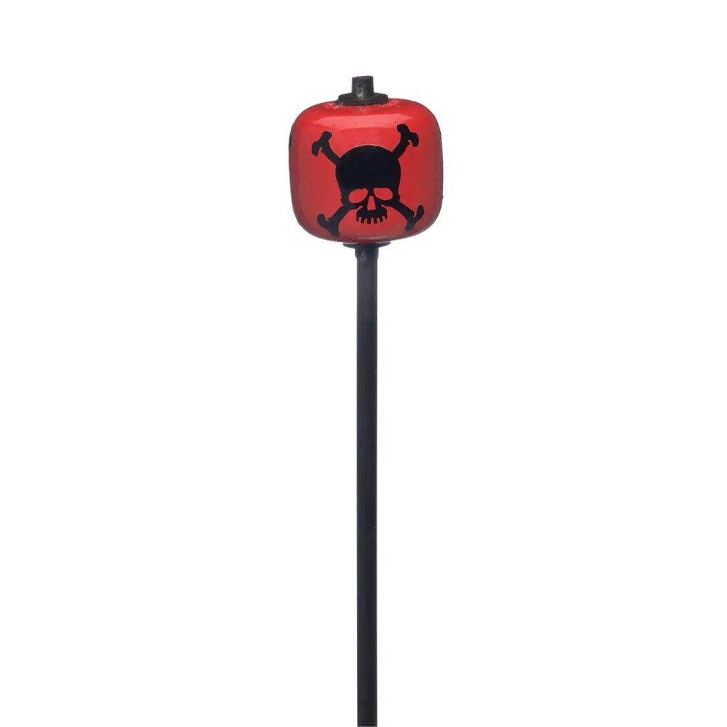 Danmar Bass Drum Beater - Red Wood Ball with Black Skull Drum Accessories Sky Music
